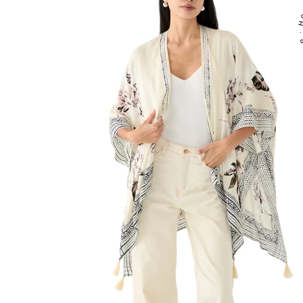 Vince Camuto Banana Topper Kimono Cardigan